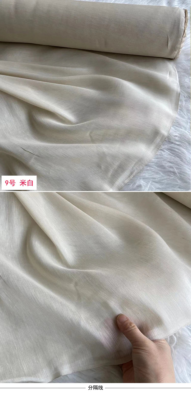 Mulberry Silk & Linen Blend Fabric by the Meter | 138cm Wide | 13 Momme