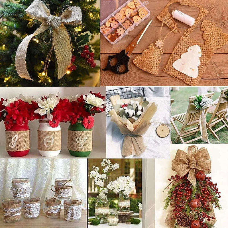 Natural Burlap Jute Ribbon Roll – 8 Widths & 2 Lengths | Gift Wrapping, Crafts, Wedding & Home Décor