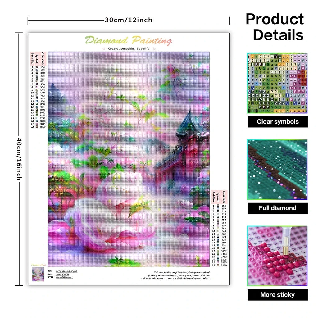 Kits de pintura de diamante, manualidades DIY, kits DIY para principiantes, flor, bordado de diamante redondo completo, artesanía, arte de diamante