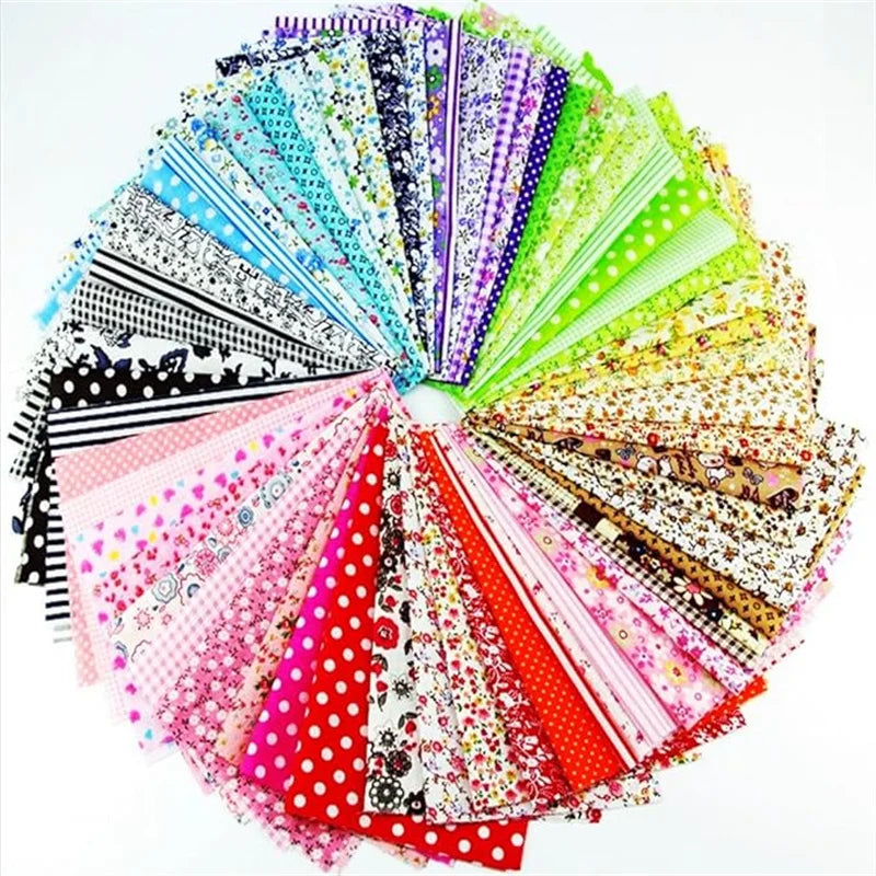 200 Precut 10x10cm Fabric Squares Bundle – Mixed Prints for Quilting, Patchwork & DIY Crafts