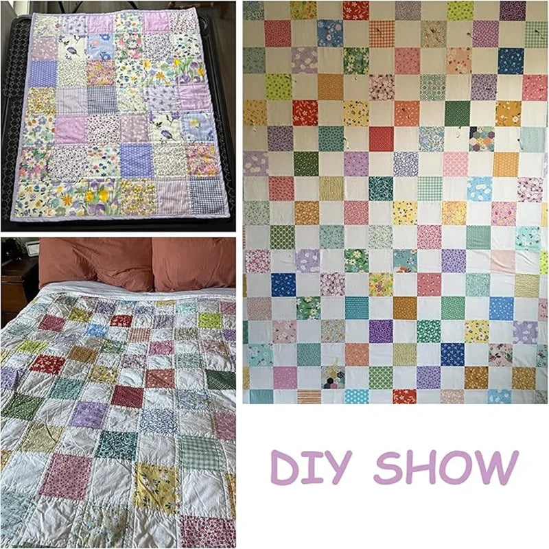 42-Piece Pre-Cut Quilting Fabric Squares – Purple Floral Patchwork 5" (12.7cm)
