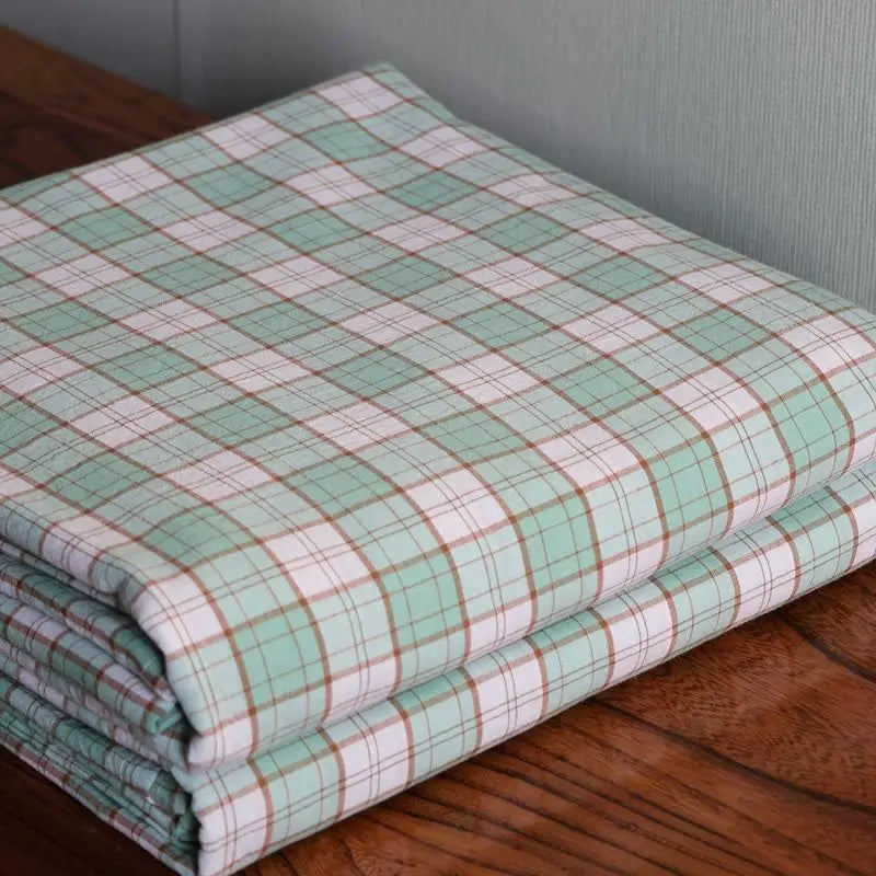 Washed Cotton Plaid Fabric – 250cm Wide | 120g Soft & Breathable for Clothing, Quilts & Pillowcases