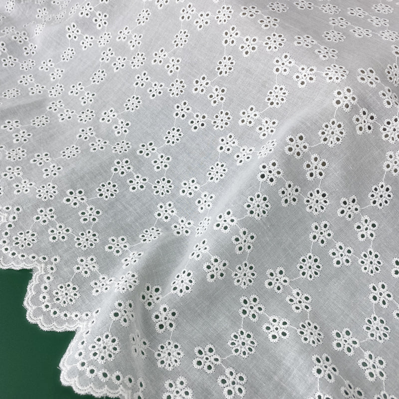 Floral Embroidery Cotton Lace Fabric | Hollow Out | 135cm Wide | Sold by the Yard