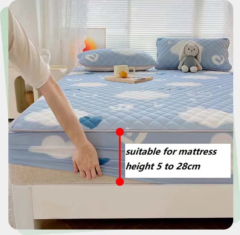 mtuove Soft Brushed Quilted Mattress Cover – Anti-Mite, Breathable, Fits 3–28cm Mattresses
