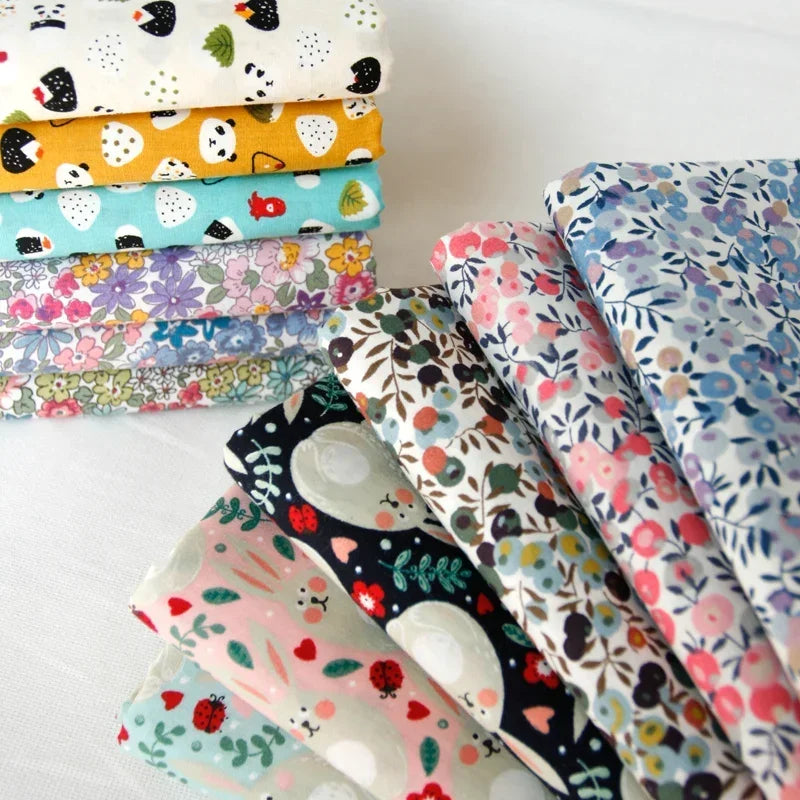 145cm Floral Cotton Poplin Fabric, 50cm Piece