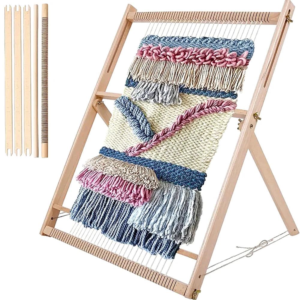 Wood DIY Weaving Loom – Beech Frame Tapestry & Carpet Knitting Tool
