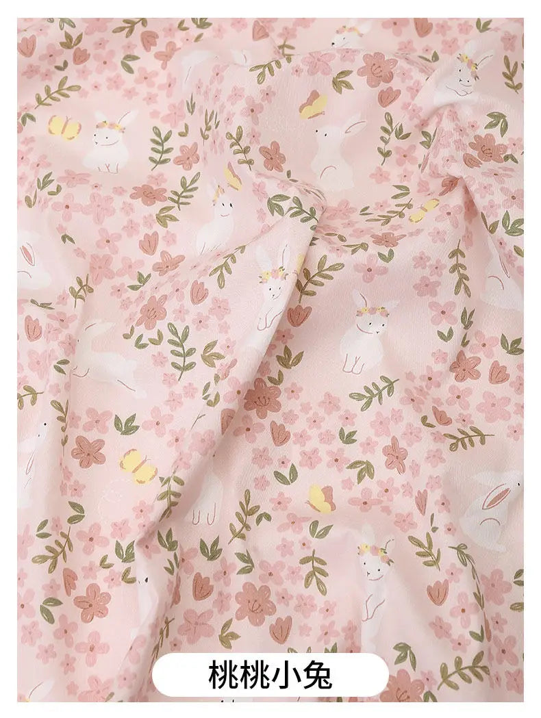Rustic Floral Print 100% Cotton Fabric — 160cm Wide | Bedding, Curtains & Dresses