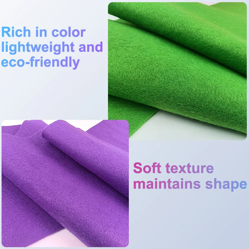 Soft Felt Fabric Sheets | 10-Piece Set | 20×91cm | DIY Crafts, Sewing & Patchwork
