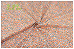 Orange Floral Printed Twill Cotton Fabric – 160cm (63") Wide | Cut to Order