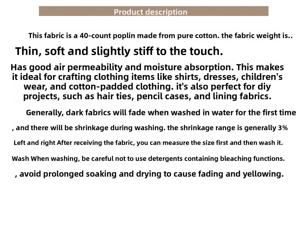 Printed Cotton Poplin Fabric By the Meter – Soft Breathable 100% Cotton for Quilting, Clothing & DIY