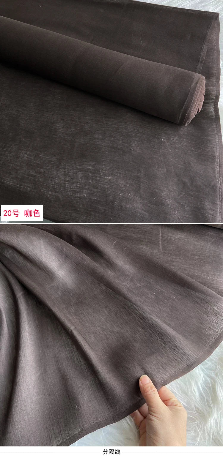Mulberry Silk & Linen Blend Fabric by the Meter | 138cm Wide | 13 Momme