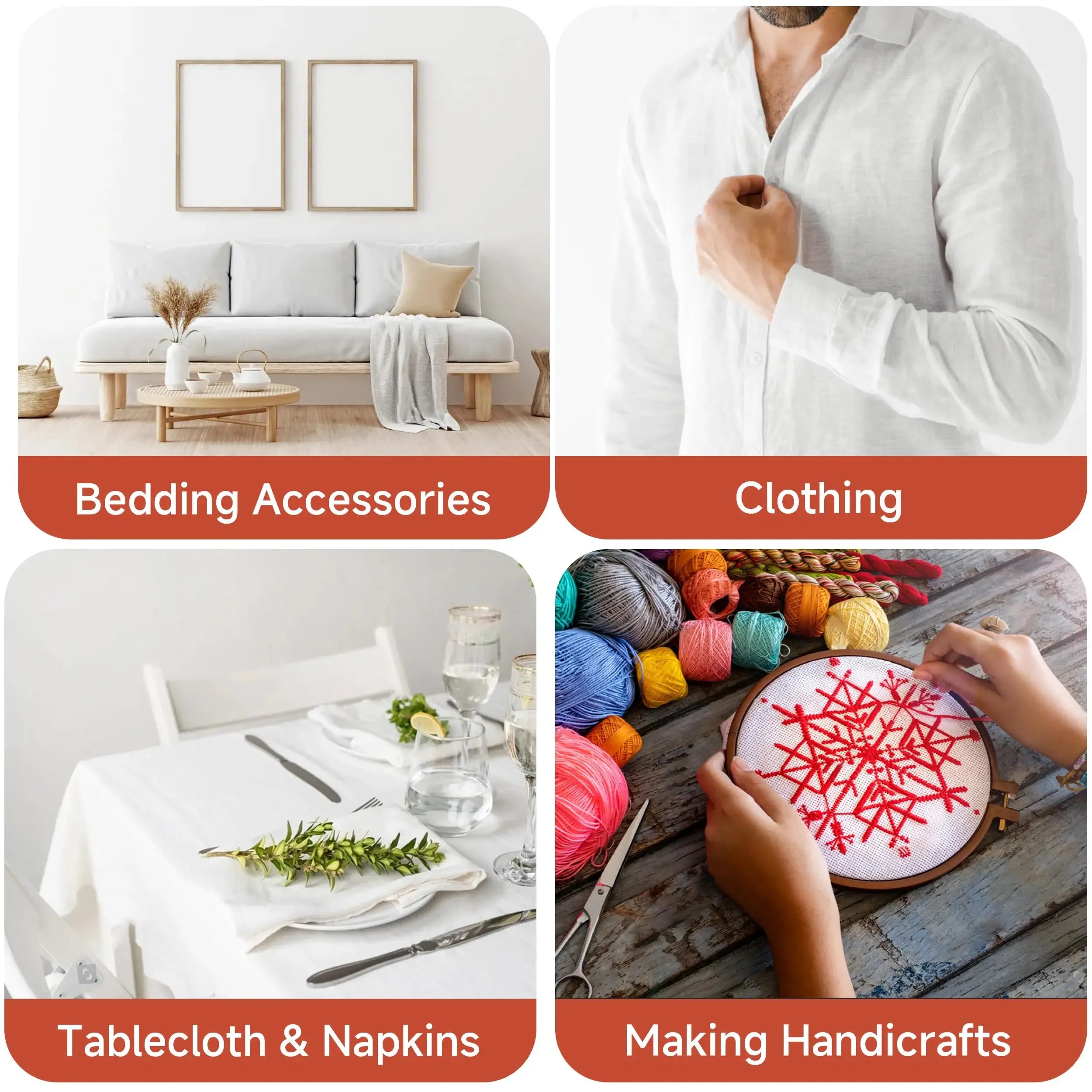 100% Washed French Linen Fabric – Soft Natural Flax | 280 cm Wide | Clothing, Tablecloths & Curtains