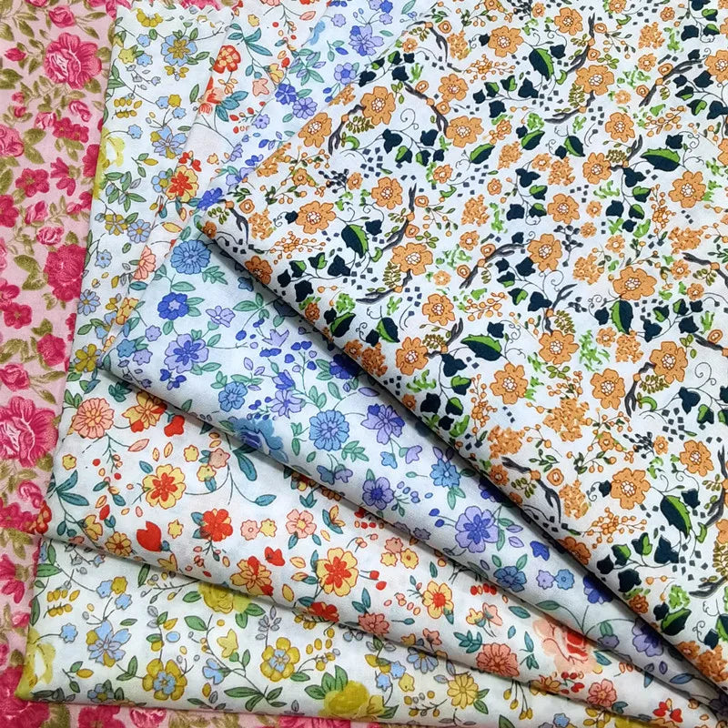 100% Cotton Poplin 60S Small Floral Print Fabric | 145cm Wide | Half Meter