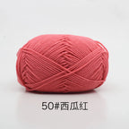 Hilo de algodón con leche de 4 cabos – 80% algodón, 20% fibra de leche | ~90 m (~98 yd) por madeja | Tejido a mano y a crochet