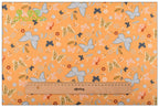 Orange Floral Printed Twill Cotton Fabric – 160cm (63") Wide | Cut to Order