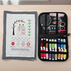 Kit de Libro de Puntos de Bordado para Principiantes – Set Todo en Uno con Hilos, Agujas y Estuche con Cremallera