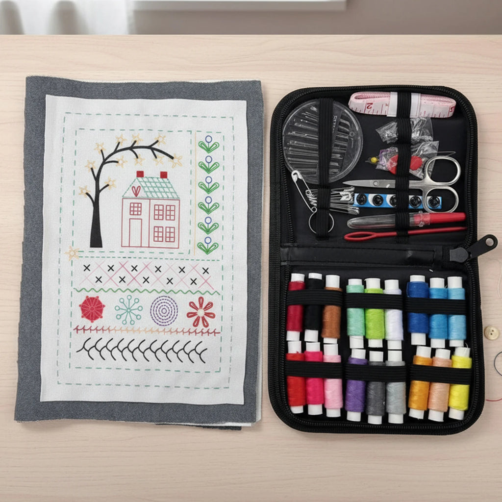 Embroidery Starter Kit with Instructional Book & Complete Toolkit