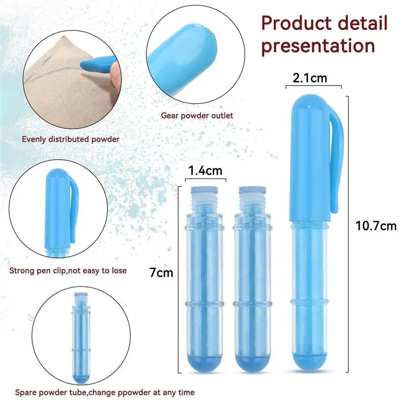 Pen-Shaped Chalk Fabric Marking Pencils – Erasable Tailor Chalk for Sewing, Quilting & Patchwork