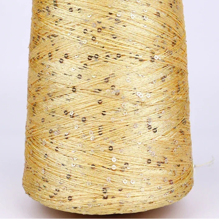 500G Hilo Fantasía de Lentejuelas Brillantes – Para Tejer a Mano y Ganchillo | Lentejuela de 3mm | 25 Colores
