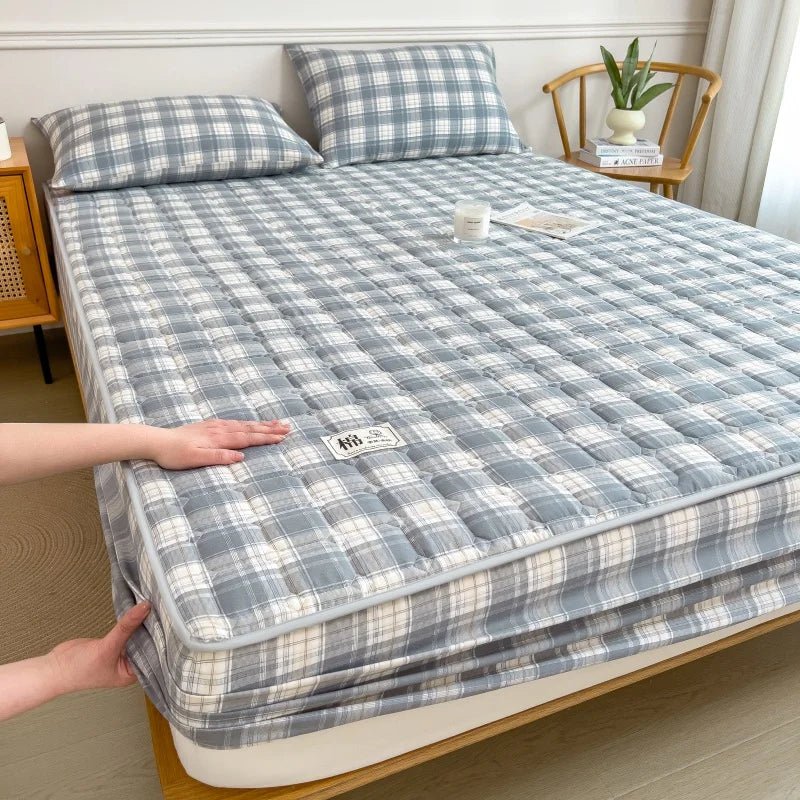 Dreamreal 100% Cotton Quilted Mattress Protector – Non-Slip, Anti-Bacterial, 12 Sizes