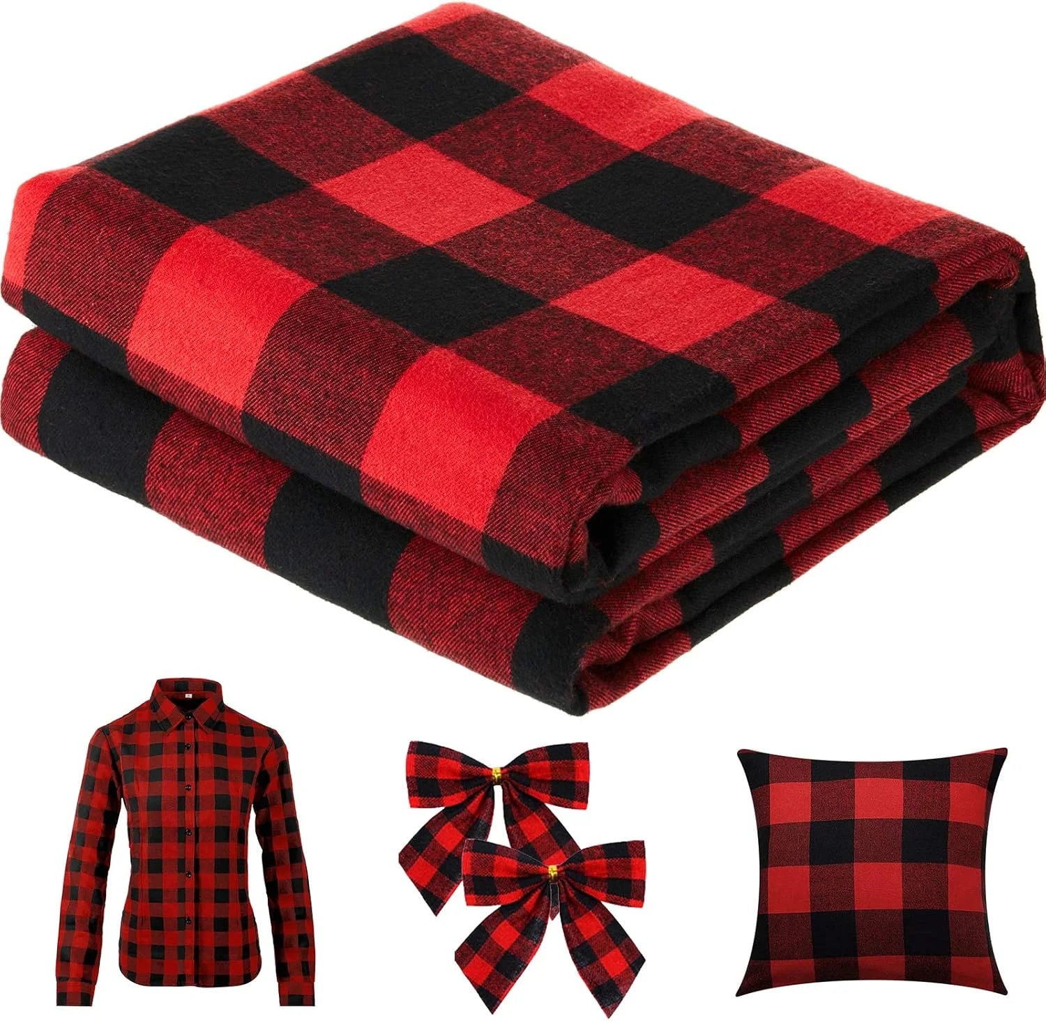 Christmas Plaid Flannel Fabric | 150cm Wide | Holiday Quilting & Sewing
