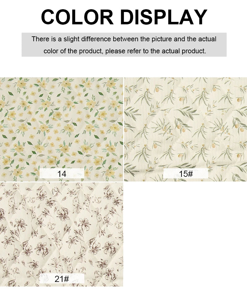 Pre-Quilted Floral Fabric – 59" Wide Polyester-Cotton Blend | Winter Coats, Bags & Home Décor (3 Lengths)