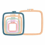 Juego de 5 Anillos Cuadrados de Plástico para Bastidor de Bordado Hecho a Mano, Aros de Bordado, Herramienta de Costura para Punto de Cruz DIY, Herramienta de Artesanía con Aguja