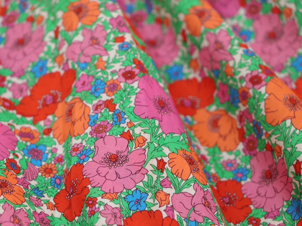 80s Count Floral Digital Print 100% Cotton Fabric – 55" Wide | Dresses, Skirts & Quilting (Sold by the Half Meter)