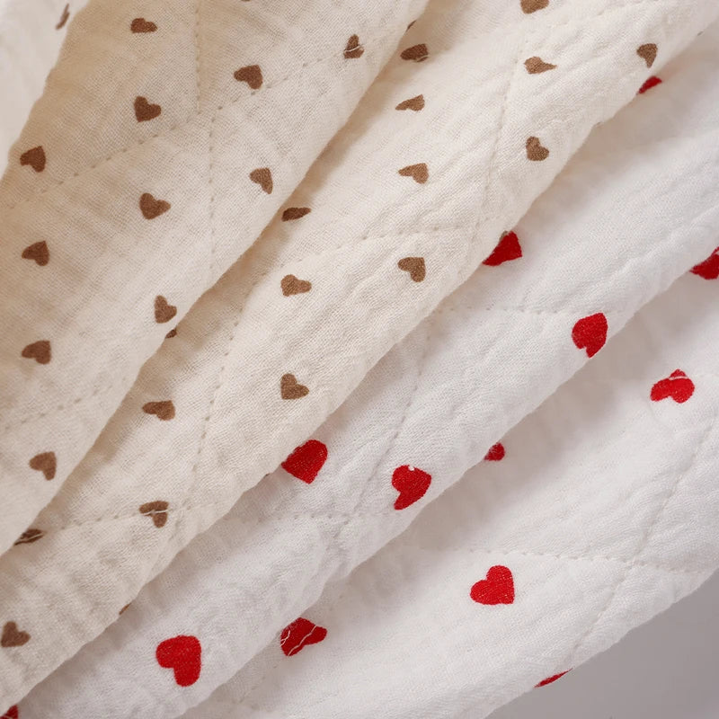 Thickened Double-Layer Crepe Quilted Cotton Fabric – 135cm Wide for Blankets, Children's Clothing & DIY