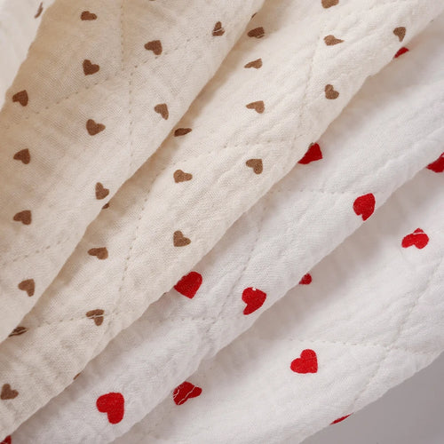 0.5m/1m/2m Thickened Pure Cotton Double-layer Crepe Quilted Cotton Fabric for Children's Clothing Blankets DIY Sewing Materials