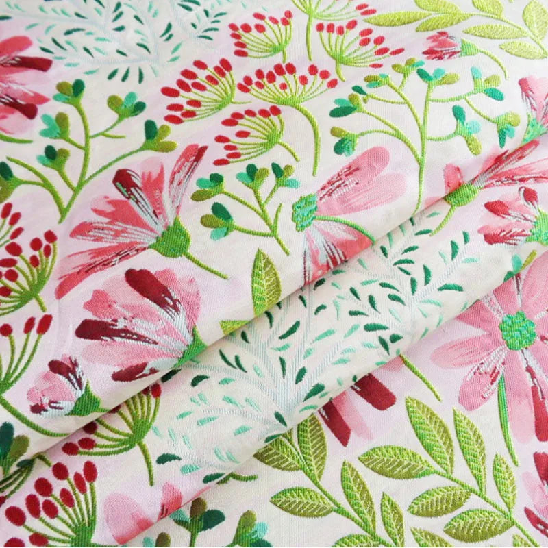 Luxury Double-Sided Jacquard Fabric – Galsang Flower Brocade for Dresses, Shirts & Quilting
