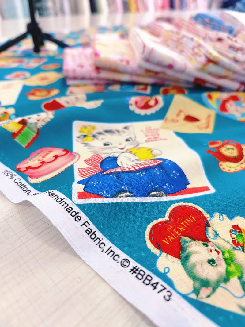Kawaii Cat & Deer Print Organic Cotton Fabric – 110cm Wide | Kids Clothes, Quilting & DIY Sewing