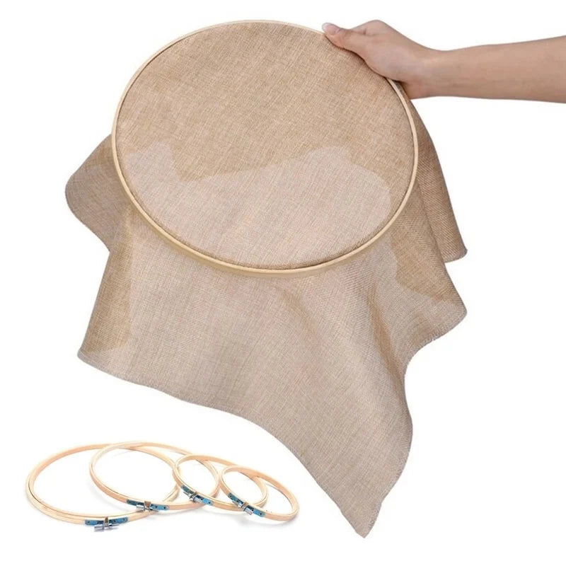 Round Bamboo Embroidery Hoops — Set of 10 (3–12 inch)