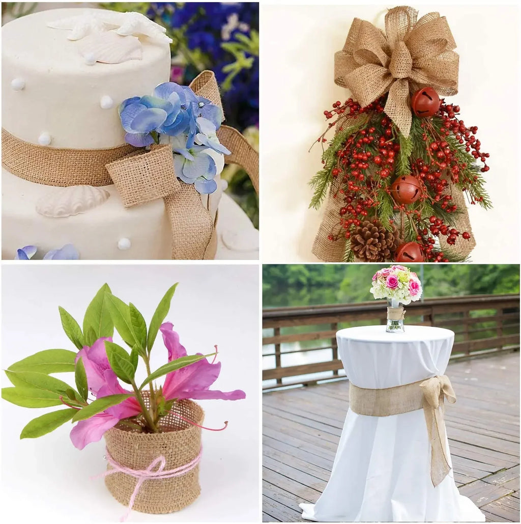 Natural Burlap Jute Ribbon Roll – 8 Widths & 2 Lengths | Gift Wrapping, Crafts, Wedding & Home Décor