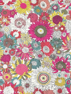 145cm Floral Cotton Poplin Fabric, 50cm Piece