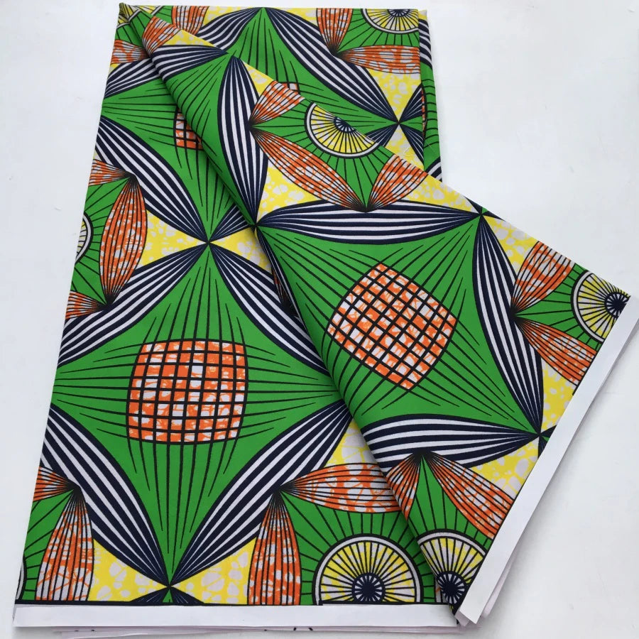 African Block Wax Print Fabric – 100% Polyester, Nigerian Batik Style – For Wedding Dresses, Clothing & Home Décor