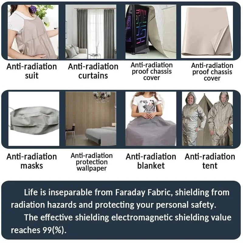 EMF Shielding RFID Blocking Fabric – Anti-Radiation Conductive Cloth for Lining, Faraday Bags & Signal Protection
