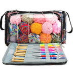 Bolsa de almacenamiento de hilo y ganchillo con estampado Paisley – Estuche organizador de punto (37×20×21cm)