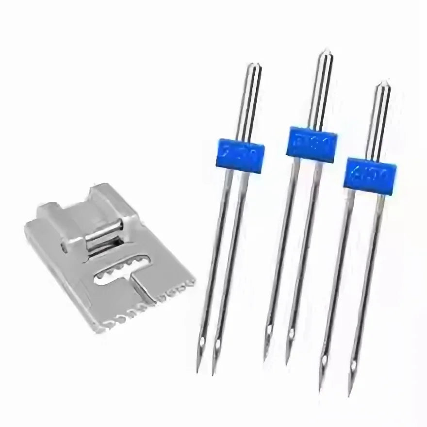 Twin Needle Set with Pintuck Presser Foot – 2.0, 3.0 & 4.0mm for Home Sewing Machines