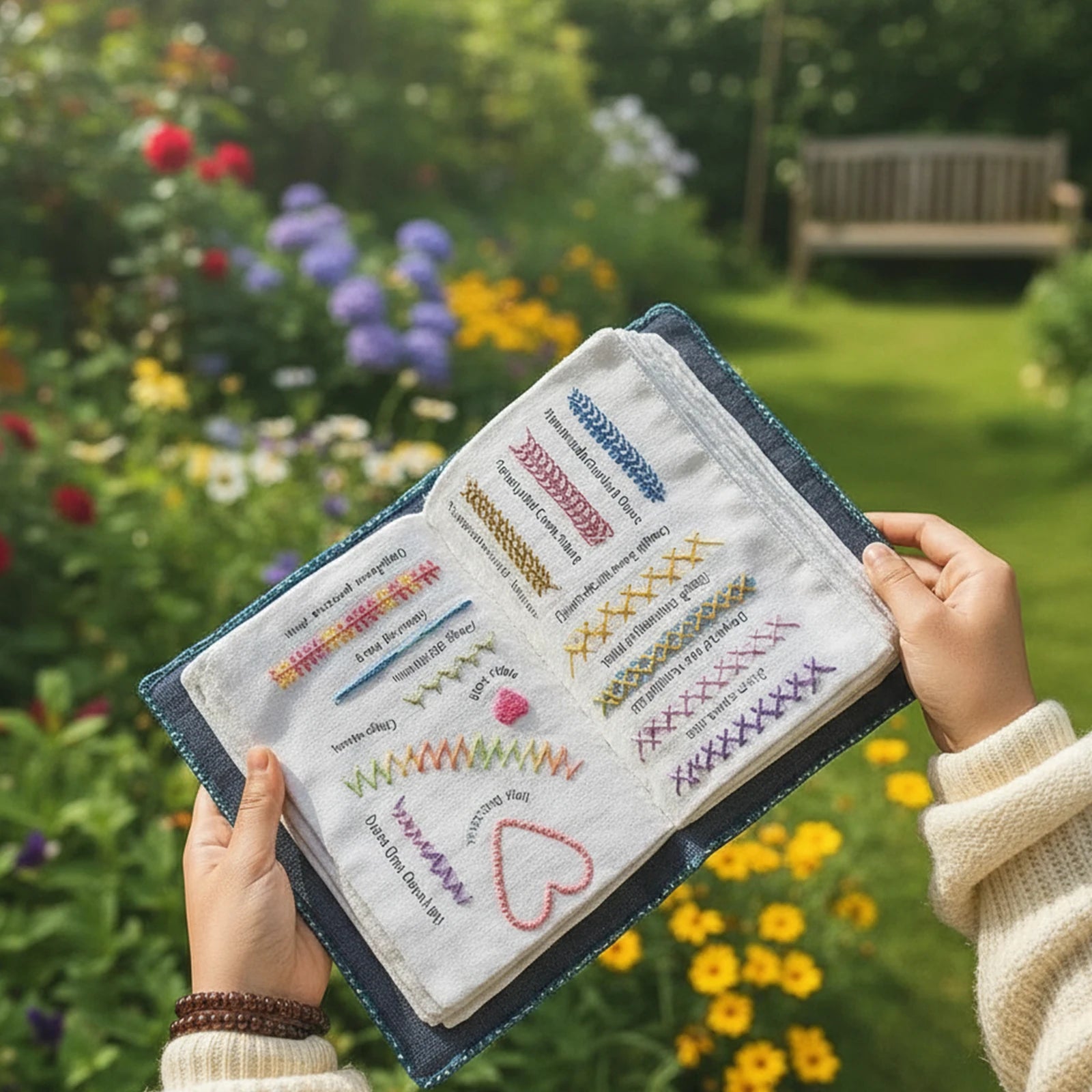 Embroidery Starter Kit with Instructional Book & Complete Toolkit