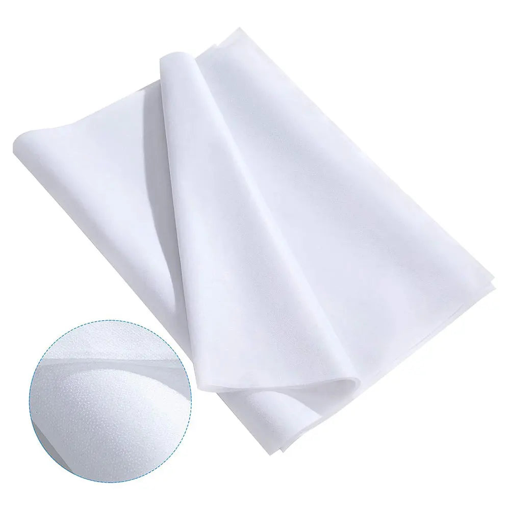 Iron-On Fusible Interfacing – 4 Weights (110g–400g), 50×100cm Pre-Cut, White