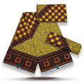 African Wax Ankara Print 100% Cotton Fabric | Gold Print | 6 Yards | Wedding & Dress Sewing