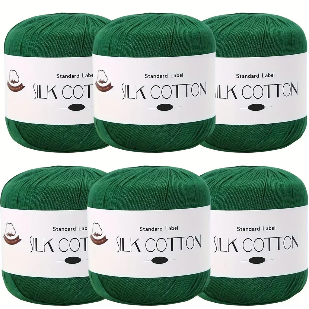 Hilo de Algodón de Seda - Hilo Fino para Ganchillo, Suéteres de Punto, Chales, Bufandas y Manualidades, Hilo Suave y Duradero 50g/unidad