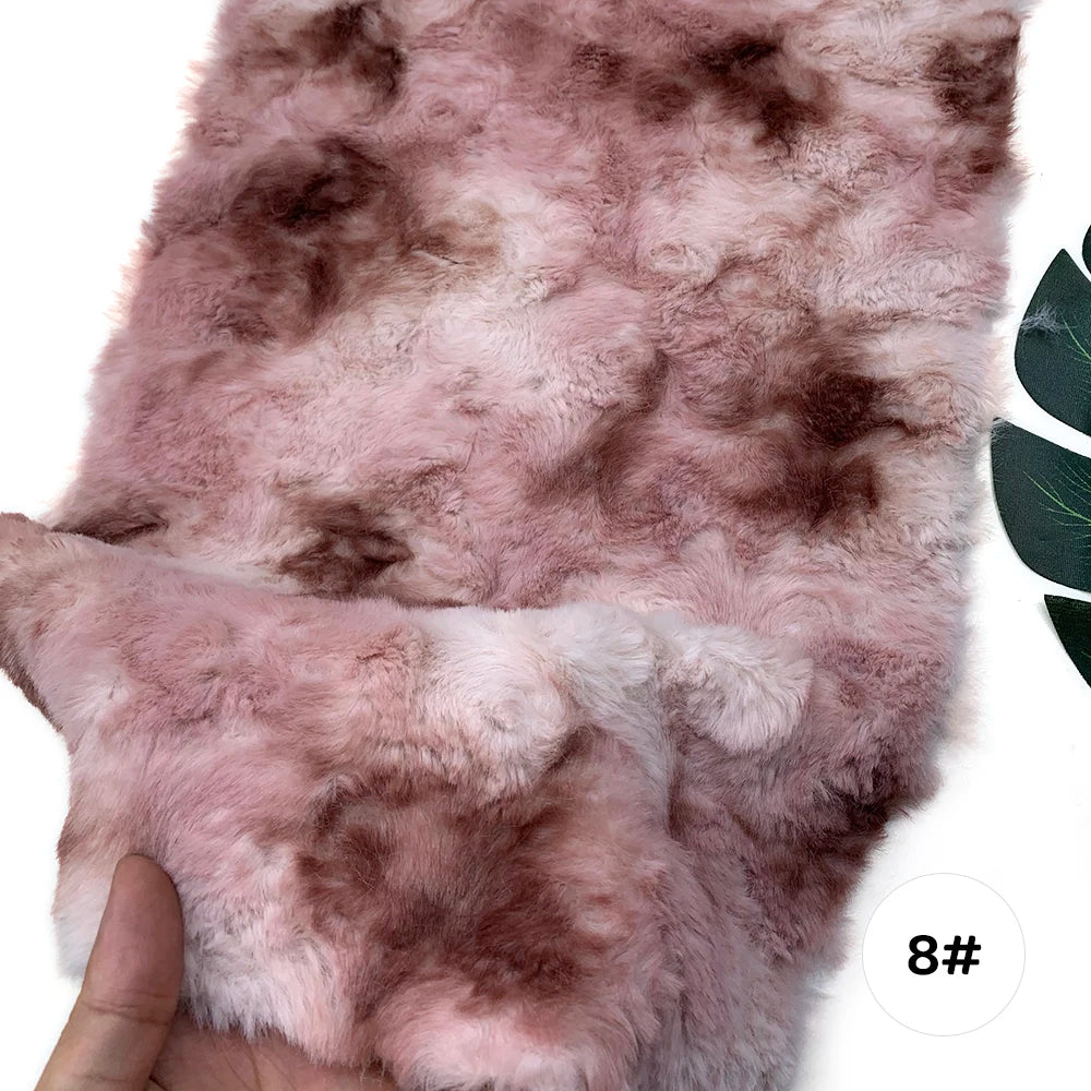 Tejido de Peluche Teñido Anudado – 25x45cm, Pelo de Muñeca de Algodón y Manualidades, 10 Colores