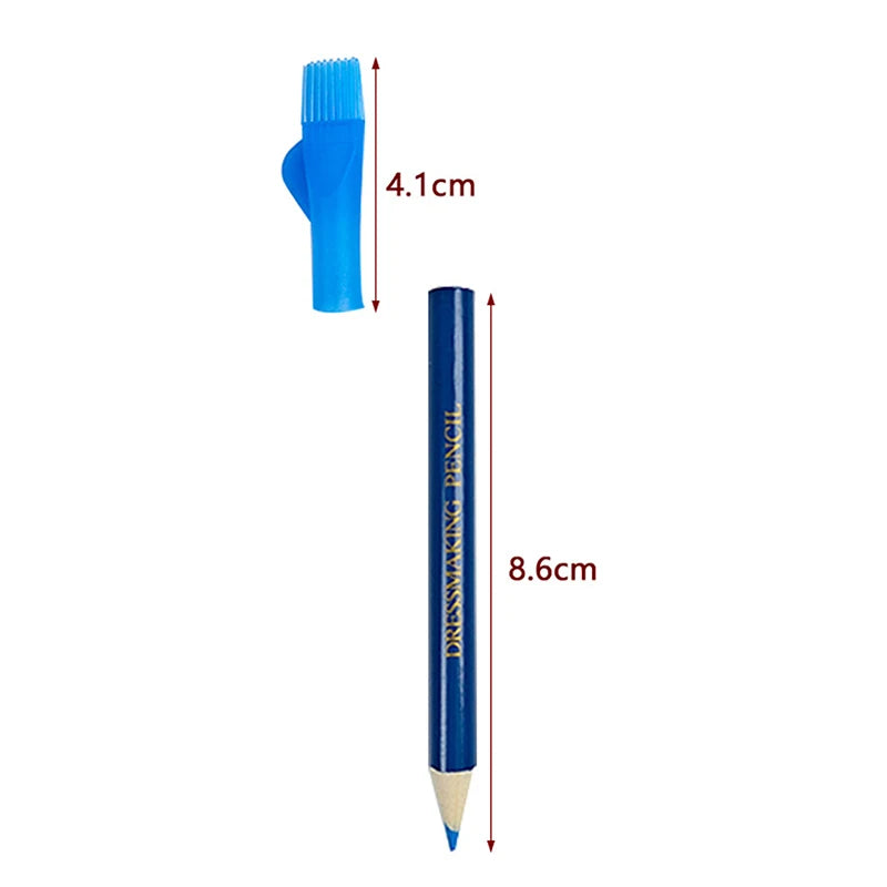 Water-Soluble Fabric Chalk Pencils with Brush Cap – 3-Pack (Red, White & Blue)