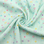 Pre-Cut Polyester Chiffon Fabric, 50 × 148cm, Heart & Star Print