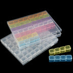1 ud. Caja de almacenamiento de plástico con 28/32/48/56/64 compartimentos, organizador de accesorios de joyería, abalorios y cuentas para pintura de diamante DIY