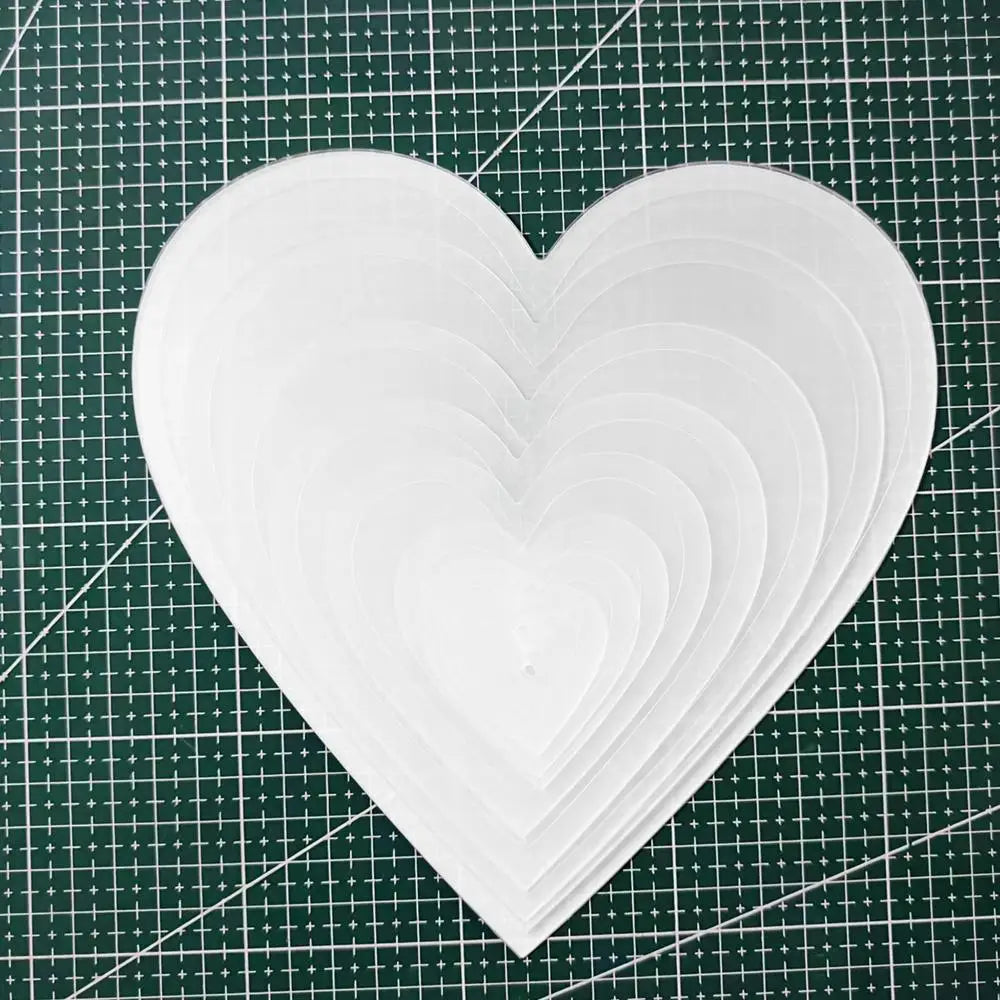 8-Piece Heart Quilting Template Set – Acrylic Fabric Cutting Stencils for Patchwork & Sewing