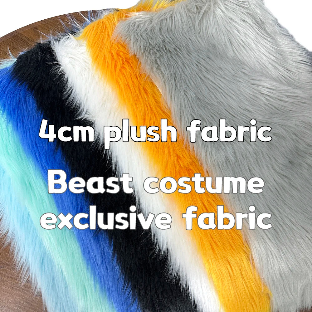4cm Shaggy Plush Fur Fabric – 100% Polyester, Soft & Non-Shedding | Fursuit, Dolls & DIY Crafts (25×45cm Panels)
