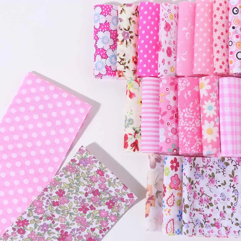 Floral Cotton Fabric Strips – 40 Pieces, 6.5 × 50 cm (2.56" × 19.69")